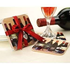  Vino Original Art Coaster Set with Silver Grape Charm 