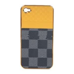  Plaid PU Leather Covered iPhone 4G Back Case Cell Phones 