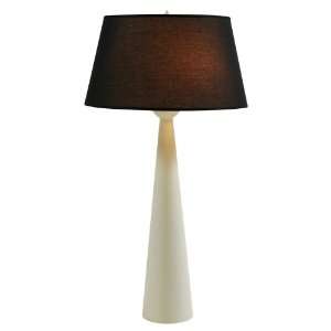  Lights Up Dasan Tall Ivory Table Lamp Black Silk Shade 