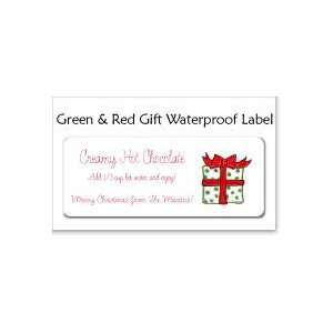  Green & Red Gift Waterproof Label