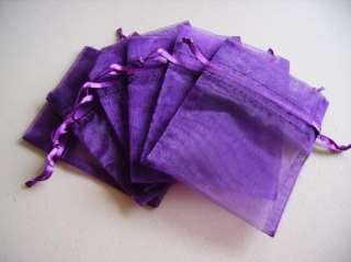 100 Purple Organza Jewelry Gift Pouch Bags For Wedding favors,beads 