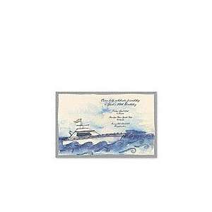  Water Colored Boat Holiday Invitations