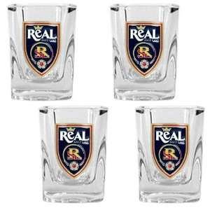 Real Salt Lake MLS 4pc Square Shot Glass Set   Primary Team Logo 