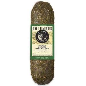 Columbus Salame Company Farm to Table All Natural Herb Salame 8 Ounce 
