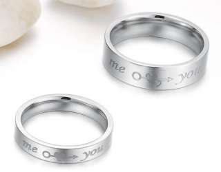 Titanium Steel Promise His & Her Rings Couple Wedding Bands Many Sizes 