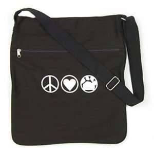  Peace Love with Dog Paw Messenger Bag: Pet Supplies