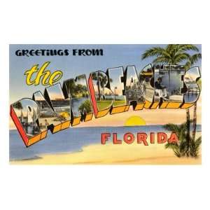  Greetings from Palm Beaches, Florida Premium Poster Print 