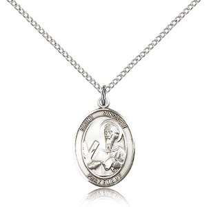 925 Sterling Silver St. Saint Andrew the Apostle Medal Pendant 3/4 x 