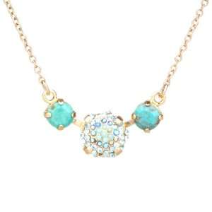  ANYA Chain Necklace with Blue Natural Stones and Swarovsky 