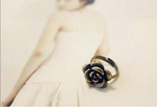Bronze Fashion Retro Adjustable Rose Ring 4 Lady Girl  