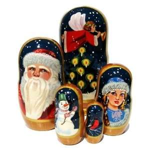  GreatRussianGifts Spirit Of Christmas nesting doll (5 pc 