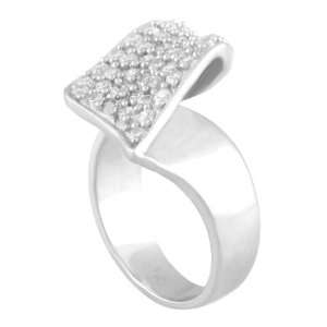  Delicately Crafted Sterling Silver CZ Ring For Women Size 