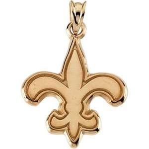  14K Yellow Gold New Orleans Saints Pendant: Sports 