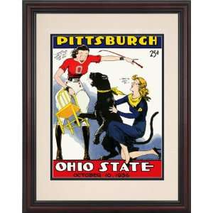 1936 Ohio State Buckeyes vs. Pittsburgh Panthers 8.5 x 11 Framed 