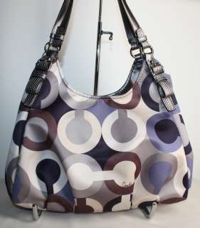 NEW COACH MADISON GRAPHIC OP ART SEQUIN MAGGIE BLUE GREY MULTI 19180 $ 