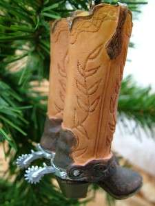 New Cowboy Rodeo Leather Boots Spurs Western Ornament  