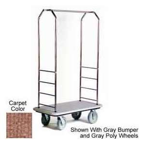  Easy Mover Bellman Cart Stainless Steel, Tan Carpet, Black 