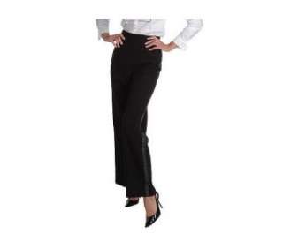 NWT Pamela Dennis PCG Flat Front Tuxedo Pants BLACK/20W  