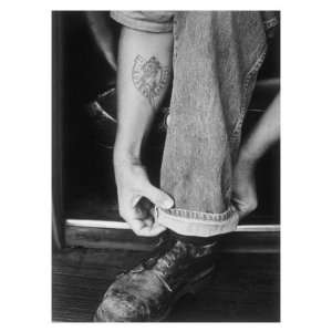  Rock a Billy Tattoo Jeans Giclee Poster Print by David 