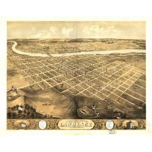   Birds eye view of the city of Lawrence, Kansas 1869.