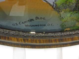 Reverse Painting Bubble Glass USA Capitol Building 1916  