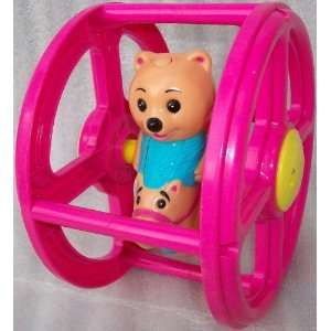  Pink Roll Along Musical Animal Baby Toy: Toys & Games
