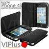 Leather Flip Case Pouch Cover Holster Apple iPhone 4 4S Alligator Skin 