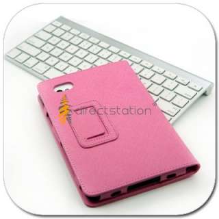 Pink Leather Case Cover Verizon Samsung Galaxy Tab i800  