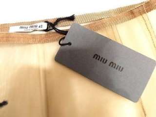 NWT MIU MIU Bronze Nylon Mesh Skirt w/Slip 42/6 ITALY  