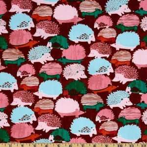  44 Wide Woodlands Hedgehogs Woodstock Brown Fabric By 