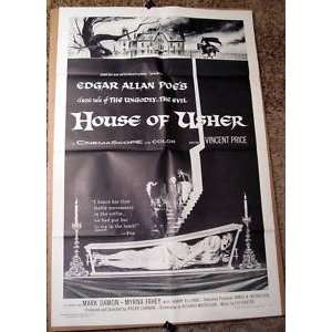  House Of Usher   Vincent Price   Original Movie Poster 