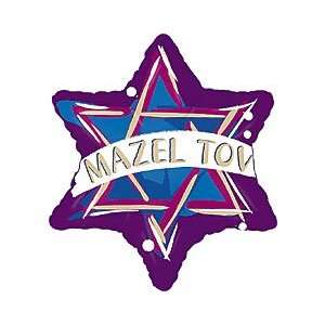 Mazel Tov Purple Star of David 18 Mylar Balloon