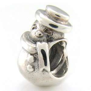  Sterling Silver Snowman European Bead Arts, Crafts 