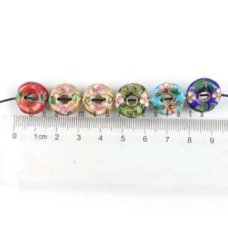 100 Assorted Flower Cloisonne European Beads Fit Charms Bracelets 15mm 