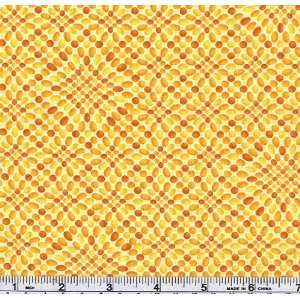  45 Wide Belize Wavy Dots Yellow Fabric By The Yard: Arts 