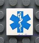 NEW Lego City Hospital 2x2 White Decorated TILE  Blue Doctor/Nurse 