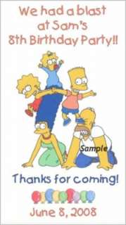The Simpsons Bart, Lisa, Maggie Birthday Party Magnets  