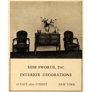   Interior Decoration Furniture Chair   Original Print Ad Home