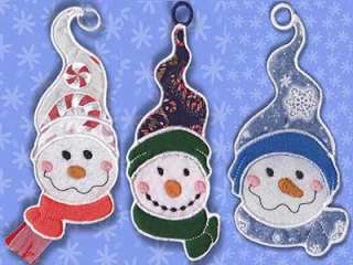   The Hoop Applique Snowmen Gift Card Holders Machine Embroidery Designs