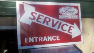 Ford Tractor Service Dbl Side metal Sign Farm Feed Seed Cow Garage 