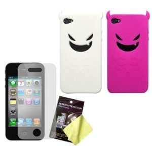  Two Devil Demon Silicone Cases / Skins / Covers (White, Hot 