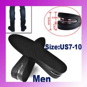 Man 5cm Up Air Cushion Height Insole Shoes Pad Taller  