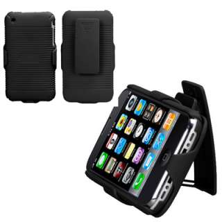 HYBIRD HOLSTER w/Clip 3in1 Combo Phone Cover Case for APPLE IPHONE 3GS 