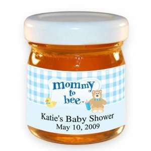  Baby Shower Honey Jar Favors : Gingham Blue: Personalized 