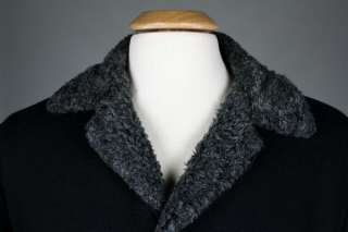 Vintage McGregor Black Wool Sherpa Heavy Coat 42  
