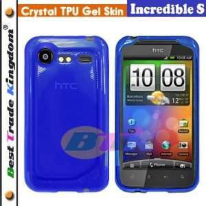  HTC Incredible S TPU Rubber Case   Blue Cell Phones 
