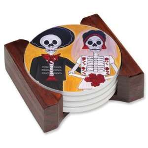  Bodaen Mictlan   Ceramic Drink Coaster Set: Kitchen 