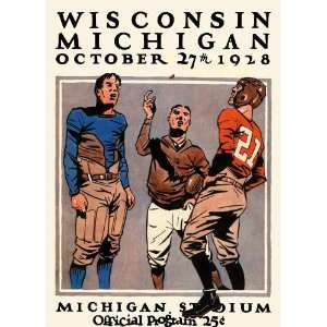  1928 Michigan vs. Wisconsin 22 x 30 Canvas Historic Football 