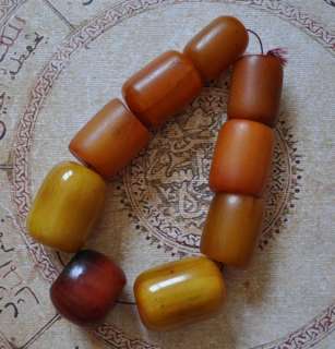 Antique African Trade Beads Simulated Amber Strand A  