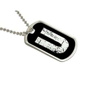  Letter U Initial   Military Dog Tag Keychain Automotive